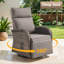 Esquer 3 - Pieces Outdoor Wicker Poolside Reclining Swivel Chaise Lounge With Adjustable Recliner And Side Table-1162956110