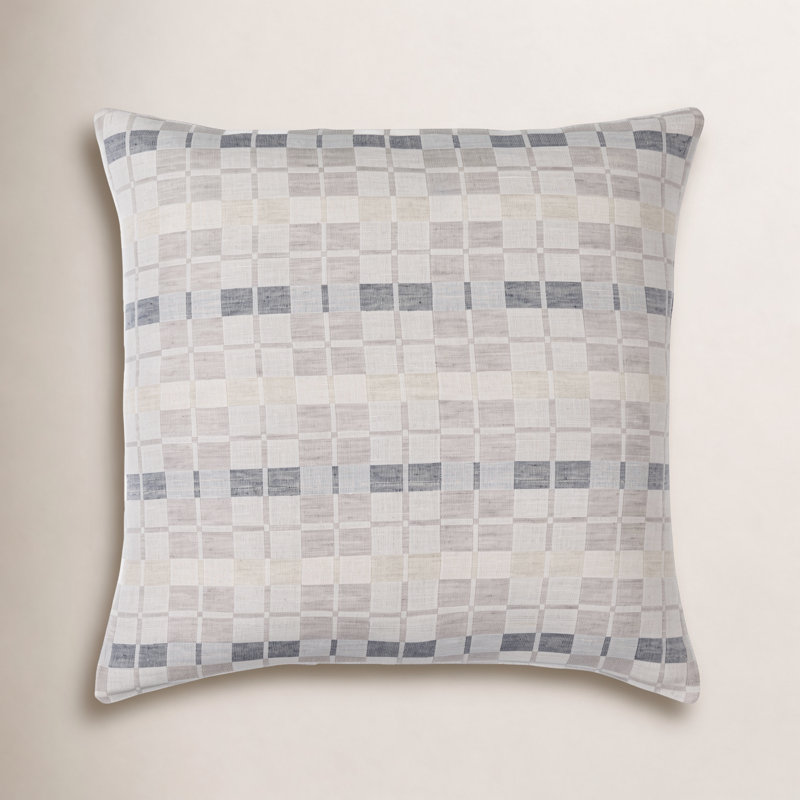 Deckland Geometric Linen Reversible Throw Pillow, 18" x 18", Polyester/Polyfill