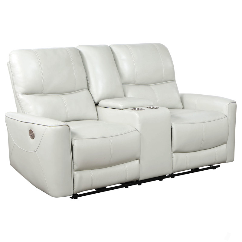 Dove Grey Upholstered Power Reclining Loveseat, Gray
