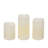 Set of 3 Ivory LED Candles with Remote Timer