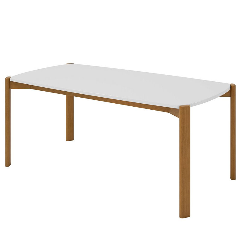 Table de salle à manger Gales, L 35,43 po x L 70,87 po, Blanc mat