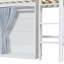 Lit mezzanine double avec armoire de rangement spacieuse, garde-robe encastrée et lumières DEL modernes, combinaison blanche et espresso-186571008