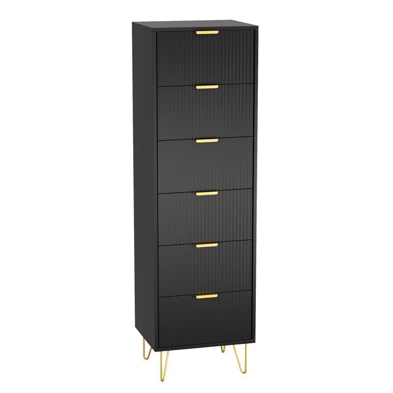 Commode 6 tiroirs Scannell, Noir