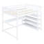 Lit mezzanine double Space avec bureau blanc et tablettes de rangement - aspect classique-1391670598-1391670599