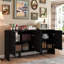 Buffet 60 po Mid-Century moderne avec rangement et tablettes réglables-127823295