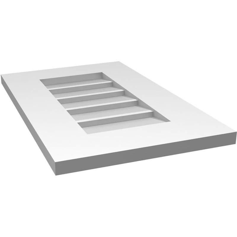 Vent à pignon rectangulaire en uréthane non-fonctionnel, H 22 po x l 14 po x P 1 po