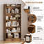 Bibliothèque 63 "H 63" x l 24 "moderne simple à 6 niveaux avec compartiment supérieur ouvert-322805588-321153095