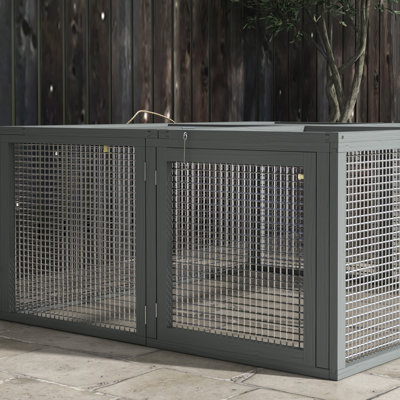 Rabbit Hutch, Folding Portable Wooden Bunny Cage with Openable Top, for 2-3 Rabbits, Small Animals, Guinea Pig Cage for Outdoor, Garden - Gray