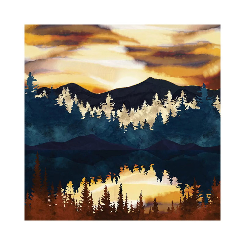 Fall Sunset 1 Piece Wrapped Canvas Wall Art, 93.98 cm H x 93.98 cm W x 1.91 cm D, Wrapped Canvas