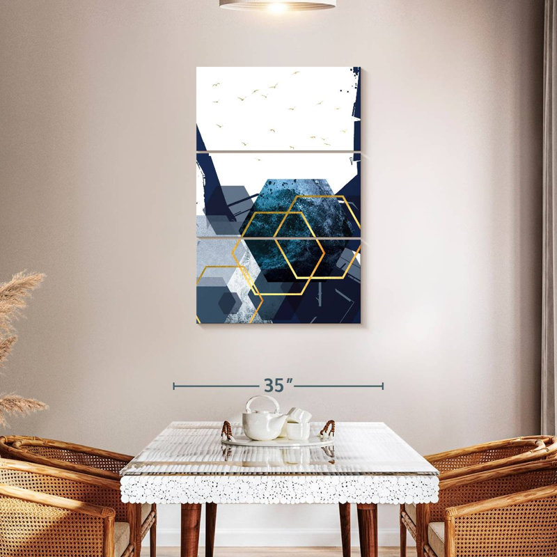 Avery hexagonal paysage doré II, H 65 po x l 42 po