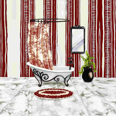 Baignoire de luxe rouge et blanche 2