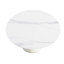 Table ronde en pierre artificielle blanche, 59,83 po, base en contreplaqué beige, convient à 8 personnes