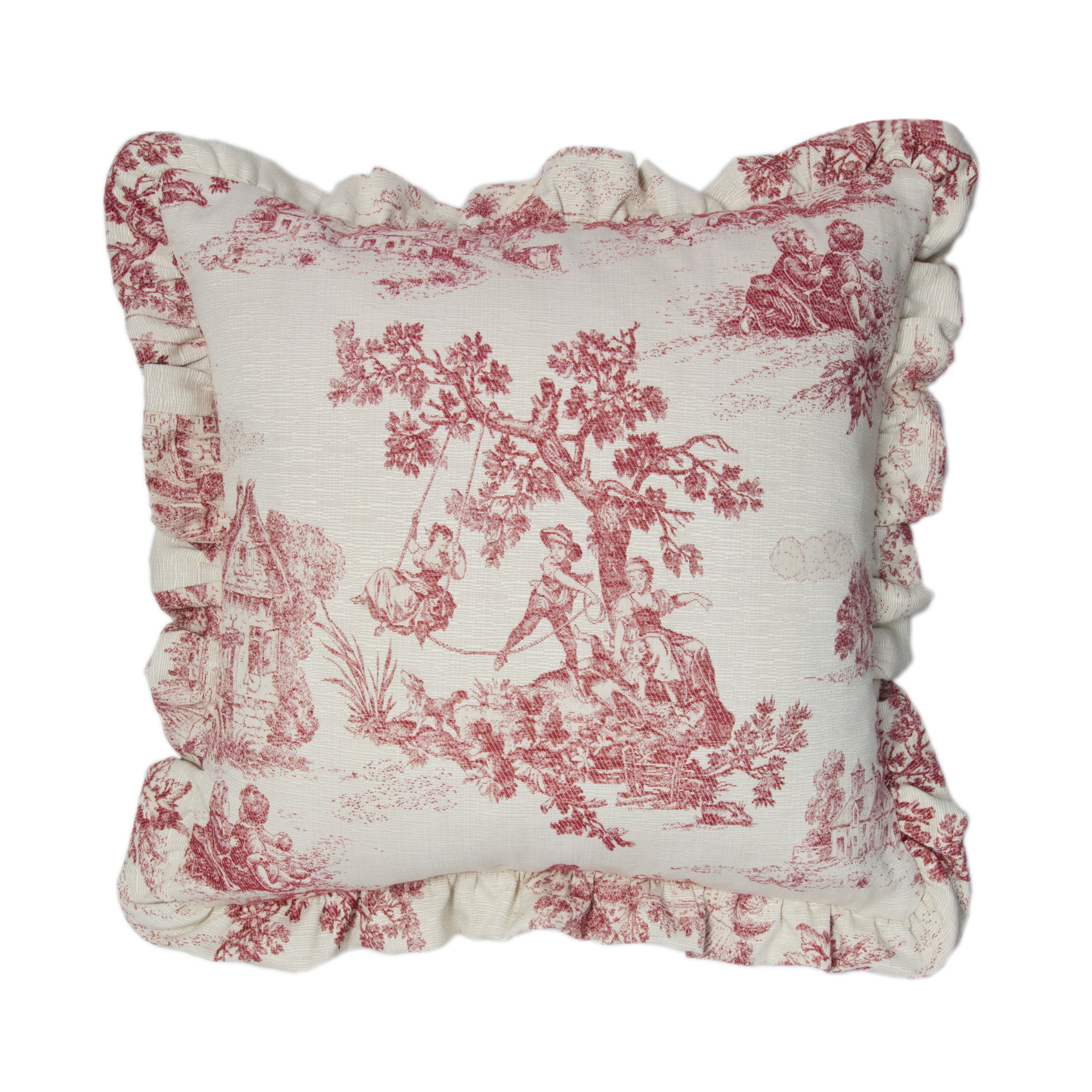 Olivia Quido Cosmopolitan Toile Red 20-inch Main Pillow - Wayfair Canada