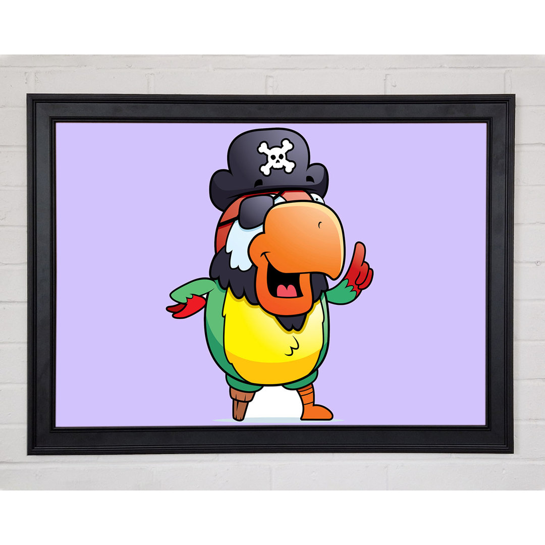 Pirate Parrot Eyepatch Lilac Gerahmter Druck