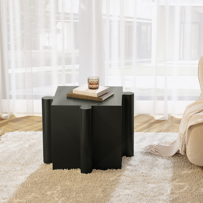 Ensemble de 3 tables de bout, tables d'appoint pour l'intérieur et l'extérieur, Black/White