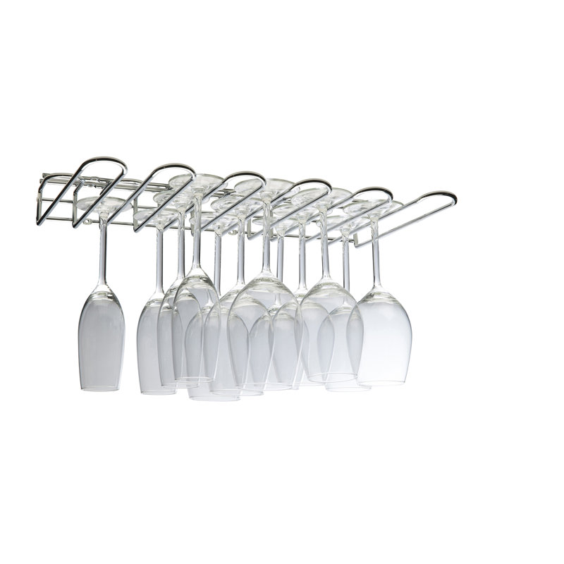 Wall Mounted Wine Glass Rack in Chrome