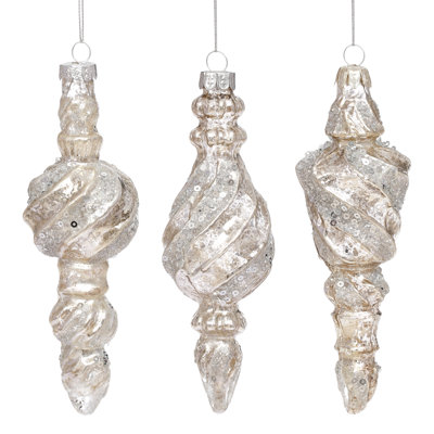 Ornement en forme de fleuron de lustre - 6 pouces, ensemble de 12