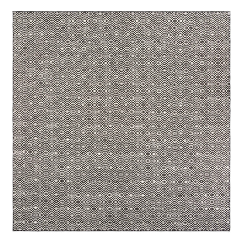 Tapis gris anthracite / ivoire Alishba, Carré 10 pi