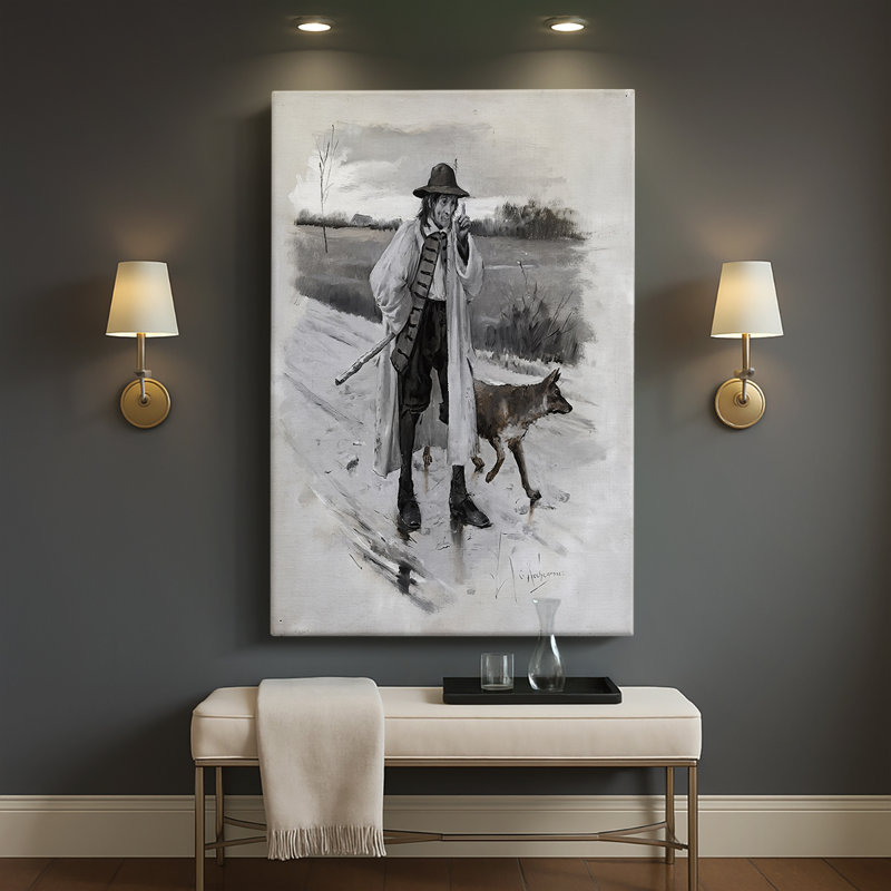«Man Who Laughs» (Ursus et Homo) - Toile tendue avec châssis par Georges Rochegrosse, 32 x 48