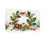 Couronne de houx de Noël avec baies rouges et arc, ensemble de 3 impressions sur toile-2103357190
