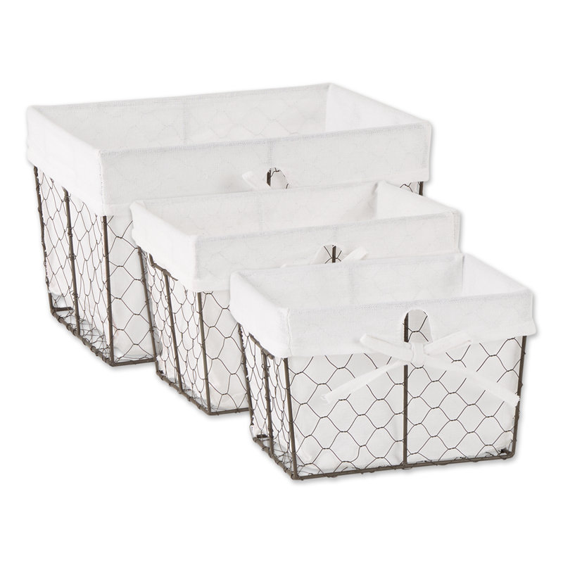 Ensemble de paniers 3 pièces, Blanc