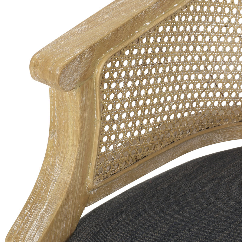 Chaise d'appoint en bois d'hévéa gris anthracite, Gris anthracite