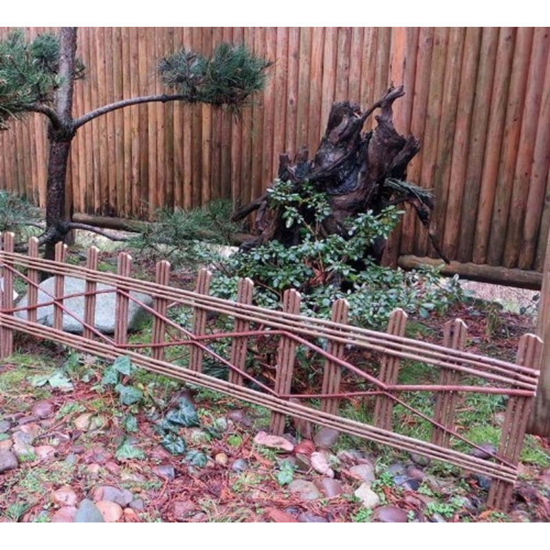16'' H x 47'' W Brown Wood Border Fencing