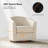 Amiir 30.5'' Wide Genuine Leather Swivel Barrel Chair With Solid Wood Base-292426584