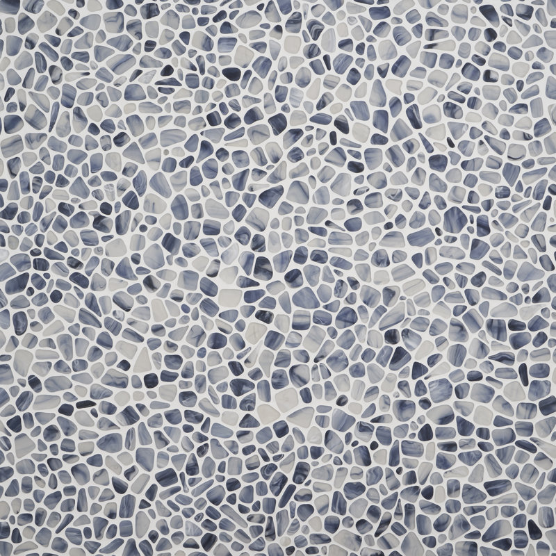 Hydra Seaglass 11.81 W x 11.81 L Frosted Glass Mosaic Tile, Blue