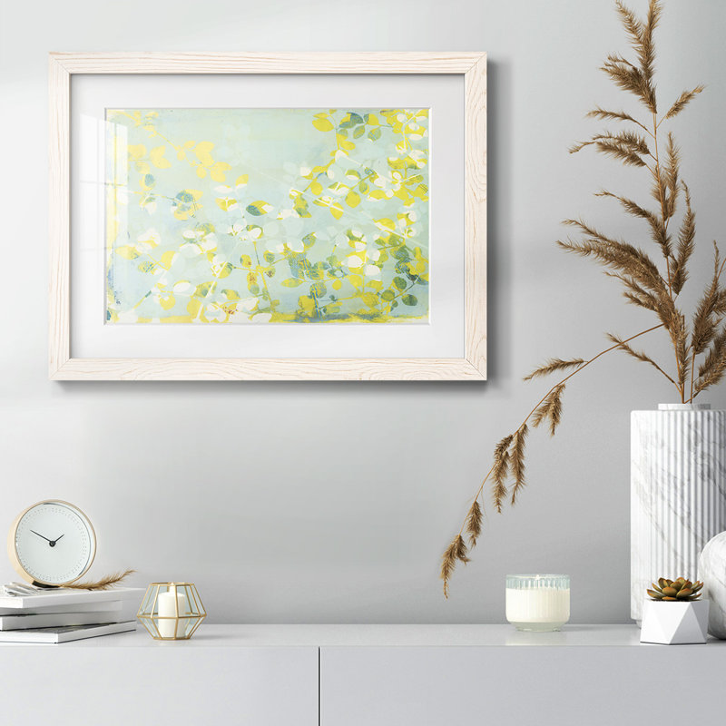 Lumière verte encadrée sur toile, Blanc