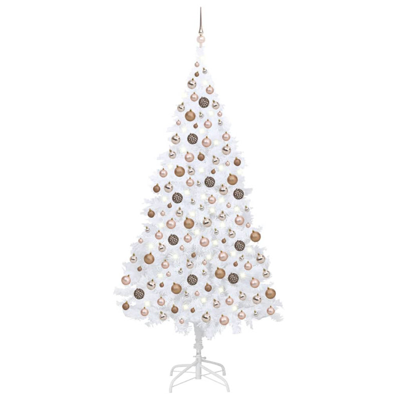 Artificial Christmas Tree with LEDs&Ball Set, 6.89ft H