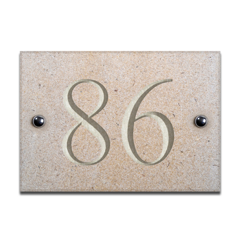 Chebanse 10cm H Stone House Number, White, 13