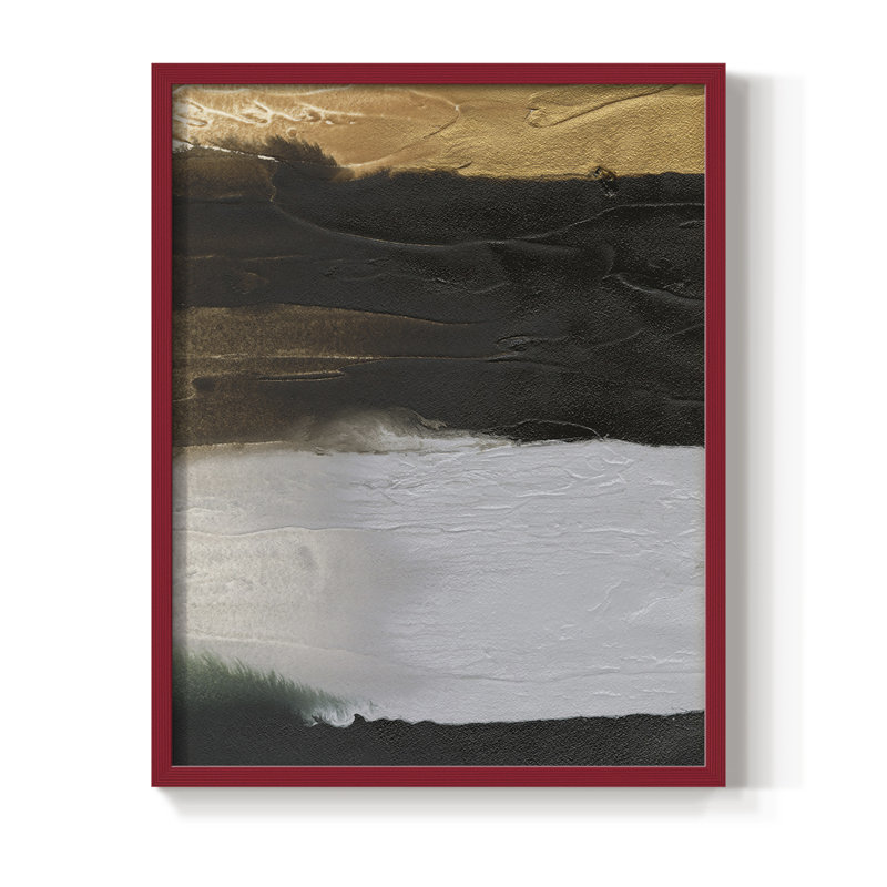 Impression encadrée «I» en bois massif, Rouge