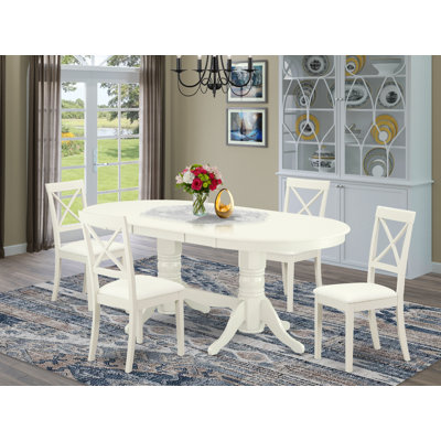 Woolverton 9 - Piece Extendable Rubberwood Solid Wood Dining Set