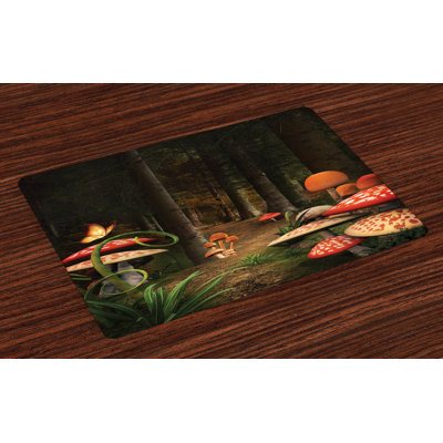 Cavallaro Mushrooms Dark Forest Placemat
