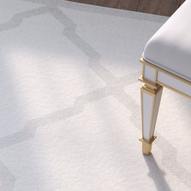 Tapis beige à motif géométrique Ammundsen, Rectangle 4 pi x 6 pi