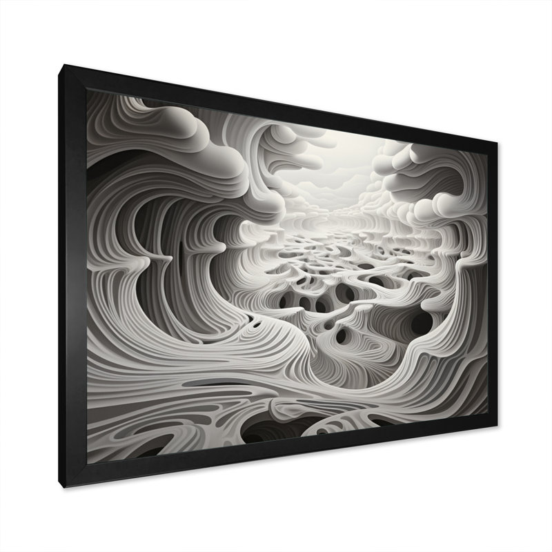 Noir et blanc Opt Monochromes II - impression, H 34 po x l 44 po x P 1,5 po, Cadre photo noir