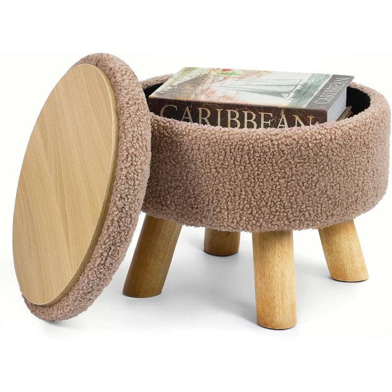 Tabouret moelleux avec rangement caché Flip, Brun