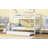 White Rubber Wood Watsons-Over-Watsons Bunk Bed Featuring Trundle, Convertible To Watsons Beds, With Ladder And Safety Guardrails-633993519