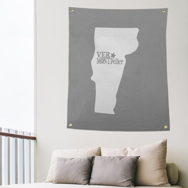 Tapisserie murale vermont montpelier, H 59 po x l 50 po, Gris