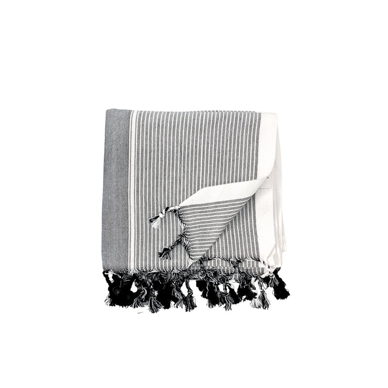 Serviette Kendal à rayures grises