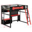 Lit mezzanine en bois avec bureau-879620464