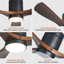 Ventilateur de plafond 42 po à 3 pales avec lumière et télécommande Ventilateur de plafond encastré moderne avec pales en bois massif avec minuteur réversible à 6 vitesses 3 couleurs-1856561771-1856561770