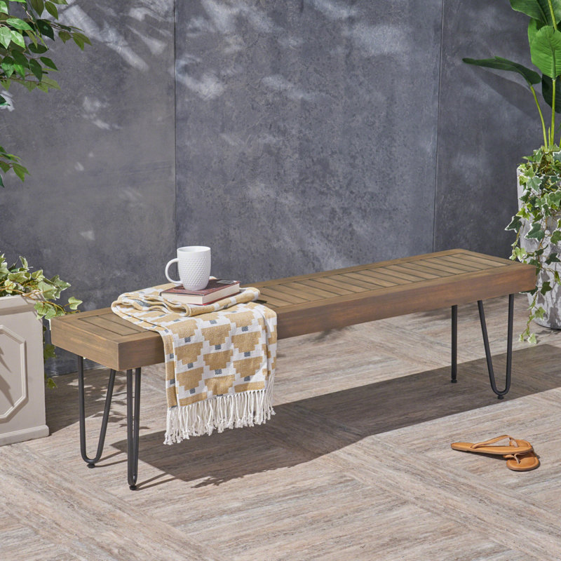 BANC EN BOIS INDUSTRIEL ET EN MÉTAL JANE
