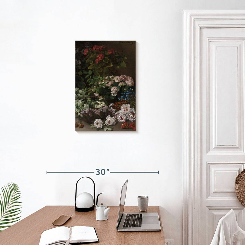 Harnek fleurs printanières 1864, H 24 po x l 16 po
