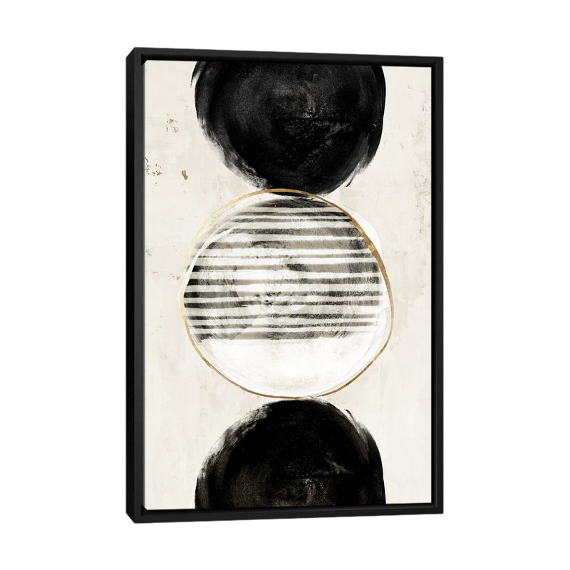 «Balance and Harmony» par Eva Watts - impression d'art graphique, H 48 po x l 32 po x P 1,5 po, Toile avec cadre noir