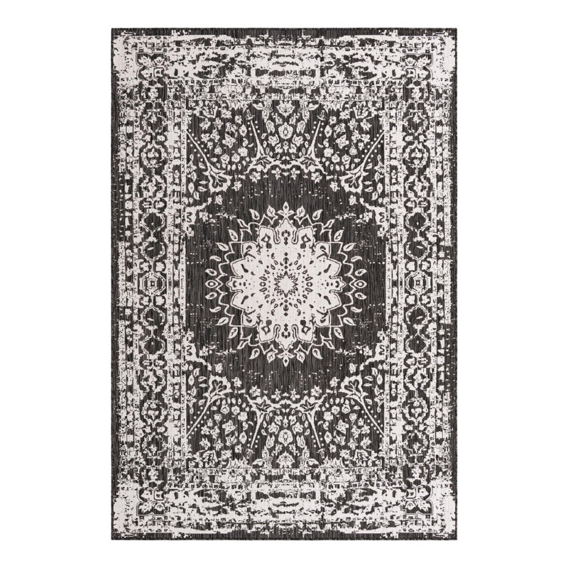 Tapis intérieur / extérieur Ornate Lamotte, Rectangle 6 pi 1 po x 9 pi