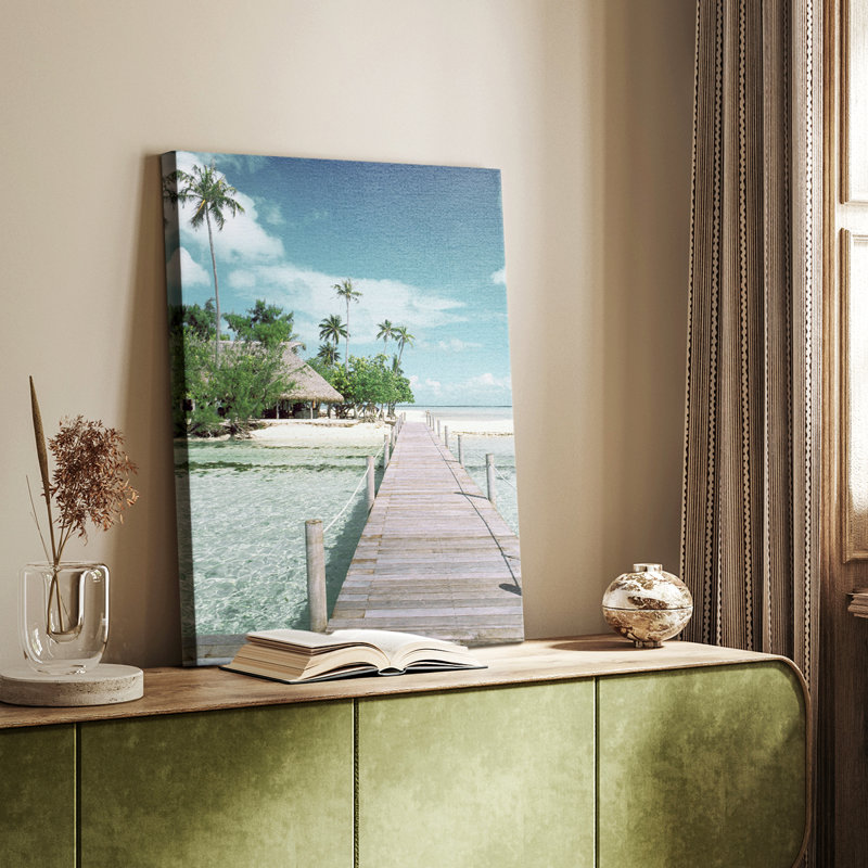Plage de Tahiti - Cavas enveloppés de galerie, H 36 po x l 24 po