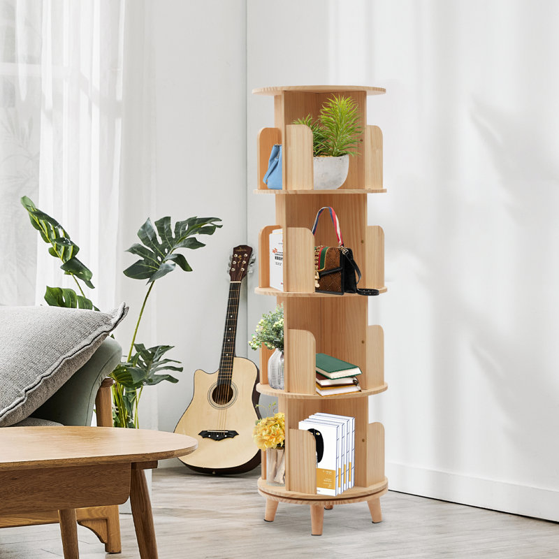 360° Rotating Bookshelf Storage Rack, 52.73" H x 18.1" L x 18.1" D
