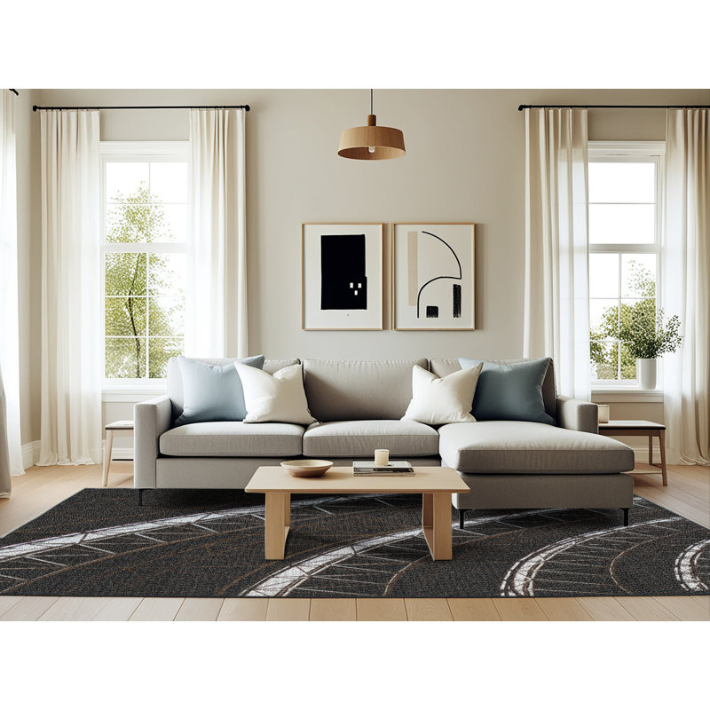 Geometric Indoor Rug, Rectangle 6' x 9'